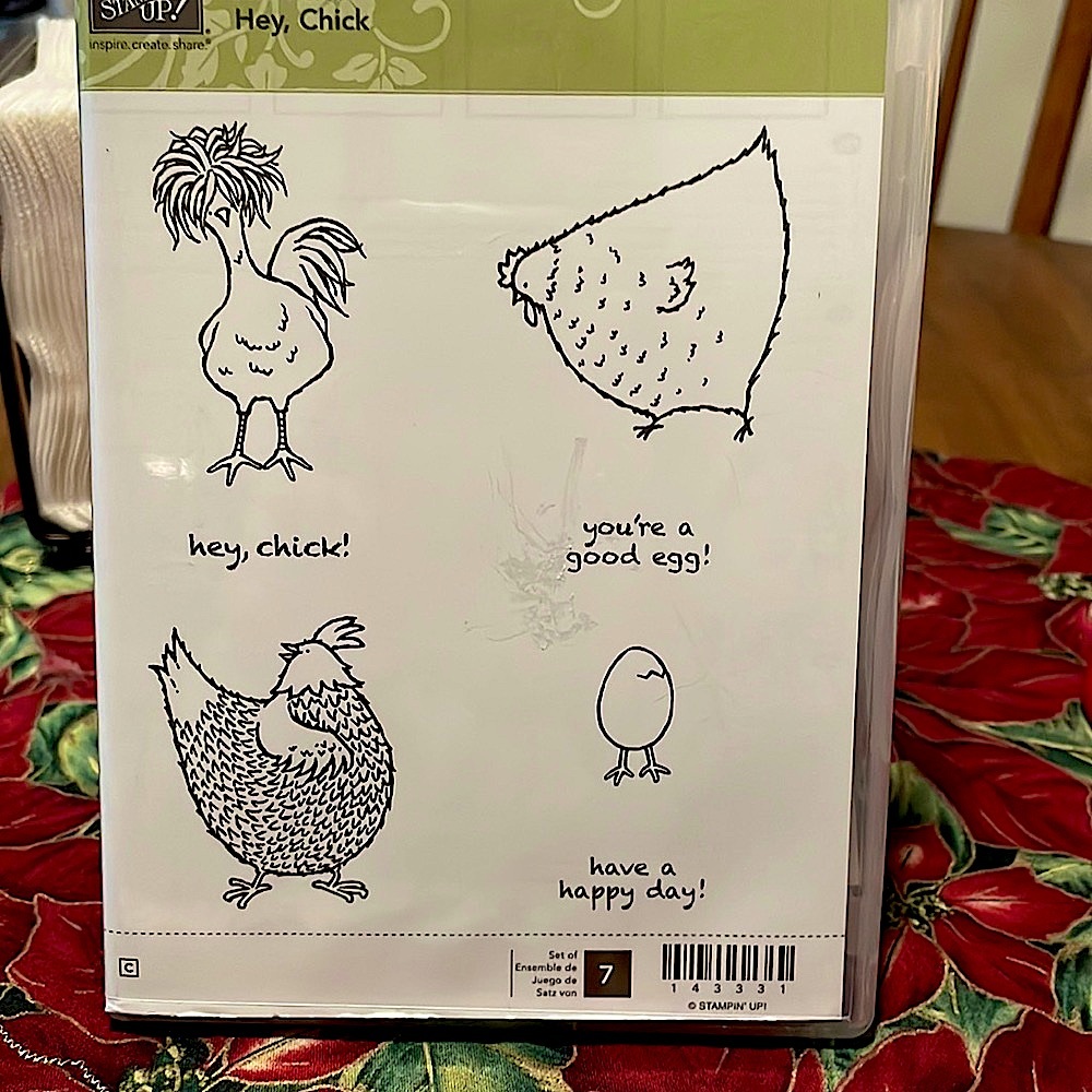 Hey chick - chicken themed cling rubber stamp set by stampin up. Adorable!